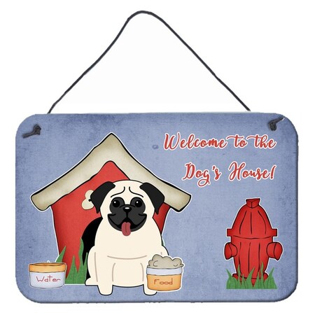 Carolines Treasures Dog House Collection Pug Cream Wall or Door Hanging Prints BB2758DS812